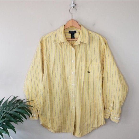Lauren Ralph Lauren Tops - Lauren Ralph Lauren | Yellow Stripe Button Shirt